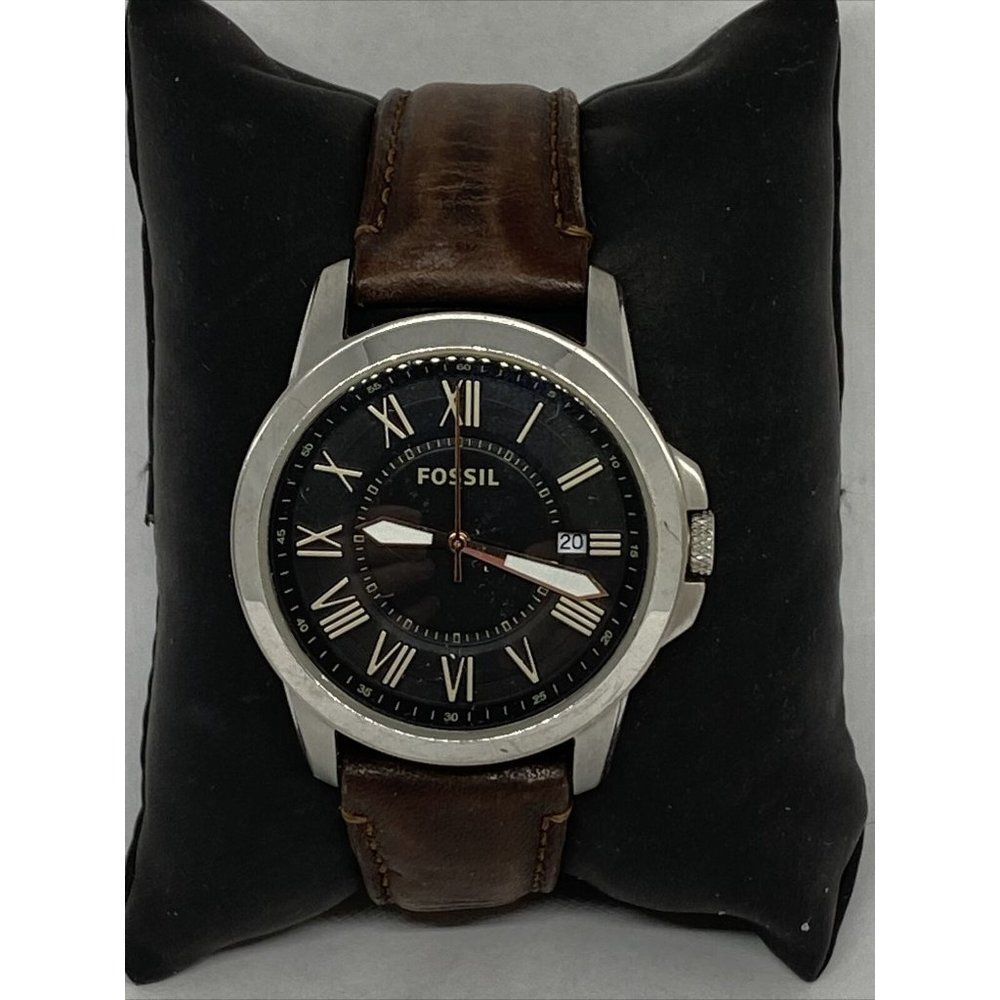 Fossil FS5091 Men's Brown Leather Black Analog Dia